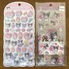 マイメロ　クロミ　コットンパフィー　ドロップジェリー　シール　2点セット