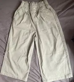 ライトグリーン ガウチョパンツ ハートボタン