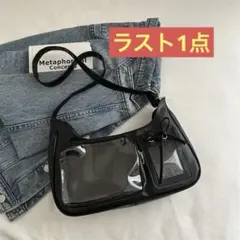 新品　痛バッグ 推し活バック クリアバッグ ブラック バッグ ワンショルダー