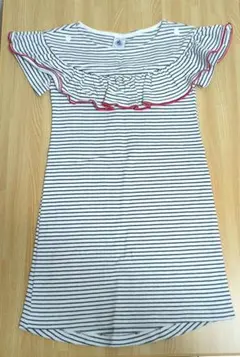 PETIT BATEAU　プチバトー　ワンピース　116cm　ボーダー　フリル