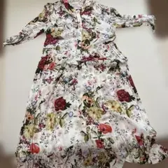 ZARA 花柄　ロングワンピース