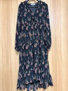 MOUSSY 花柄 ロングワンピース 長袖
