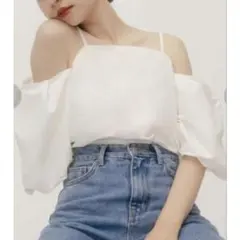 RANDEBOO ランデブー パフスリーブ オフショルトップス