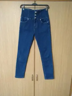 濃い青ハイウエストデニムパンツ Lサイズ