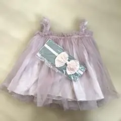 ピンク　チュチュドレス リボンヘアバンドセット　80サイズ　誕生日