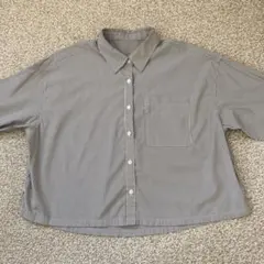 GLOBAL WORK ストライプブラウス シャツ　クロップド丈