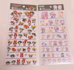 ドラえもん　パワーパフガールズ 4サイズステッカー　2枚セット