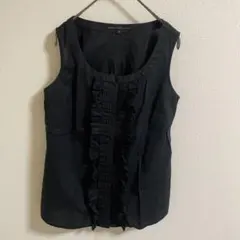 よ*こ様 フリル　ノースリーブブラウス　黒