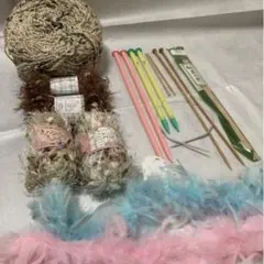 毛糸・かぎ針・フェザーリボンセット　まとめ売り