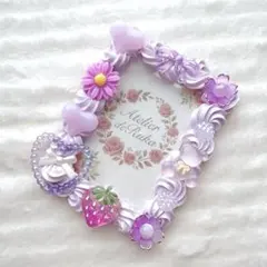 トレカケース　ホイップデコケース　B8 さくら　桜　リボン　ハート　紫　パープル