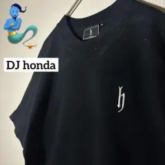 【個性派古着】DJ honda ブラック Tシャツ M 刺繍ロゴ Y2K