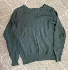 マーベラスバイピエロ　ニット　セーター　グリーン Vネック　M 青緑　緑