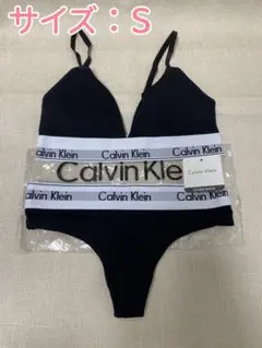【新品未使用】カルバンクライン ブラ＆ショーツ Tバック 上下セット Sサイズ④