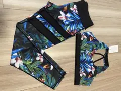 DayCloset ヨガウェア レギンス ブラトップ セット 花柄 ボタニカル