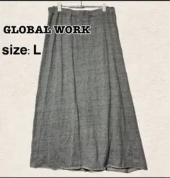 GLOBAL WORK グローバルワーク ロングスカート グレー Lサイズ