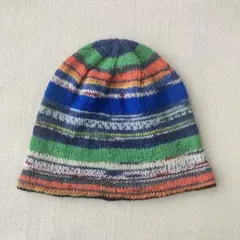 コ*ス様 ビーニー　ニット帽　ハンドメイド　　男女兼用　マルチボーダー