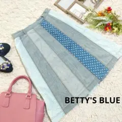 ✨90s✨BETTY'S BLUE✨Aラインスカート(160相当)デニム/花柄/のサムネイル