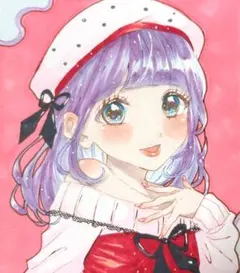 ふ*じ様 手描きイラスト アナログイラスト オリジナル 創作 女の子