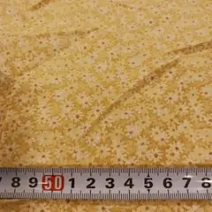 590 花柄 綿生地 黄色 約45✕67cm