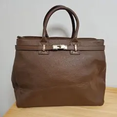☆Gianni Notaro☆ダークベージュ大きめレザートートバッグ☆未使用☆