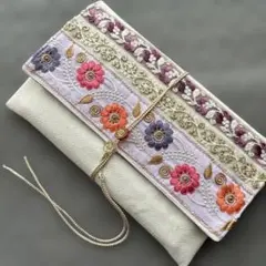 御朱印帳入れ♡インド刺繍リボン♡