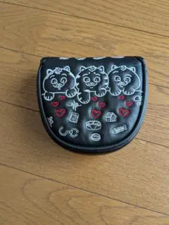 パター用ヘッドカバー ネコ柄 マレット型
