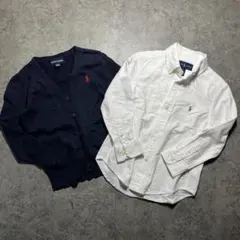 ラルフローレン キッズ 2点セット シャツ カーデ　ロゴ刺繍　110 120