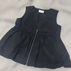 ほぼ新品　グローバルワーク　フレアジップベスト　Lサイズ　黒