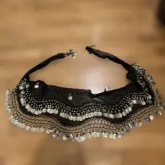 黒のベリーダンスヒップスカーフ