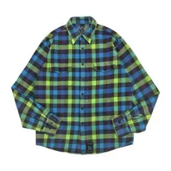 Y2Kヴィンテージ・ネルシャツ マルチカラー ブロックチェック 希少