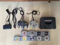 NINTENDO64 本体とコントローラー2個、ゲーム9本