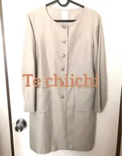 【美品】Te chichi スプリング　コート　 ベージュ ノーカラー　テチチ