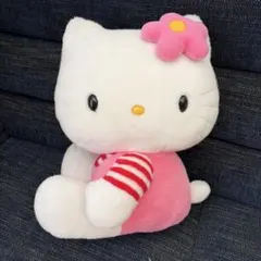 ハローキティ ぬいぐるみ ピンク 花飾り おすわり サンリオ 正規品 ハローキティ ぬいぐるみ ピンク 花飾り おすわり サンリオ 正規品