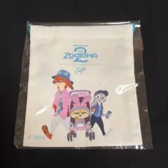 ズートピア Zootopia Cafe 巾着 スカイブルー　ニック　ジュディ