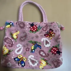 FEILER ハイジ　ペイズリー　ピンク巾着バッグ