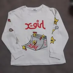 Xーgirl STAGES　ロンT　120cm　白　スポーツ　プリント