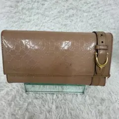 GUCCI グッチ マイクログッチシマ 長財布 エナメル メンズ　レディース