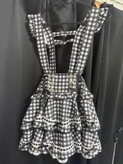 LIZLISA はしごリボンギンガムティアードスカパン ブラック