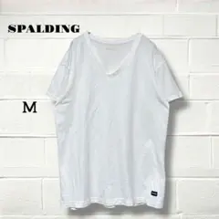 スポルディング/Tシャツ/白/ホワイト/シンプル/ロゴ/Vネック/無地/半袖/Mのサムネイル