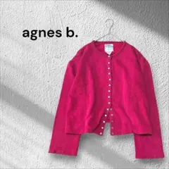 agnes b. ピンク カーディガン スウェット地　　M~L