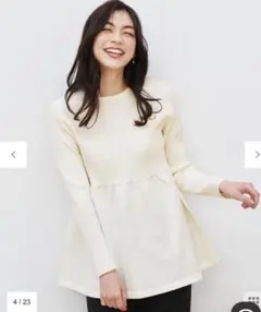 ANY リブコンビペプラムニット