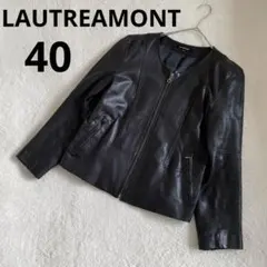 ロートレアモン　本革　ライダースジャケット　ノーカラー　ブラック　40