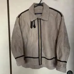 ベージュ スエード ジャケット ボアライニング