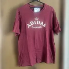 adidas バーガンディ Tシャツ L