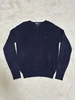 Polo by Ralph Lauren Vネック コットンニット ネイビー