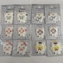 ワッペン　サンリオ　ふわふわスノー　パイルワッペン　12枚セット
