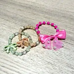 未使用!!子ども用　ビーズブレスレット3点セット