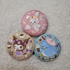 サンリオ 刺繍缶バッジ 3つセット
