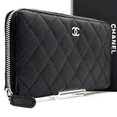極美品◆CHANEL マトラッセ キャビアスキン 長財布 黒 20番台のサムネイル