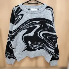 美品 TYTYCLAPPY 抽象模様 オーバーサイズニット M グレー